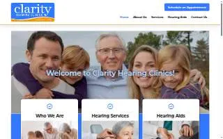 Clarity Hearing Clinics website