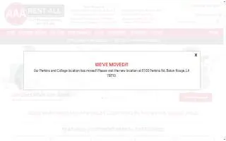 AAA Rents & Event Services of La Vista website