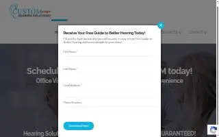 Custom Hearing Solutions website
