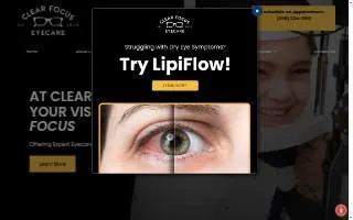 Clear Focus Eyecare website
