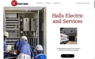 Halls Electric and Services website