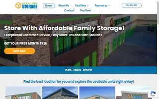Affordable Family Storage of Omaha website