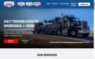 Arrow Towing of Omaha website