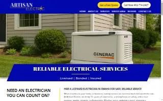 Artisan Electric of Omaha website