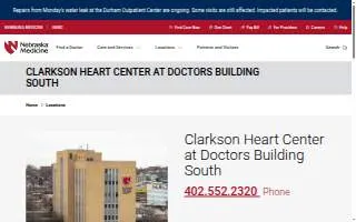 Clarkson Heart Center at Doctors Building South of Omaha website