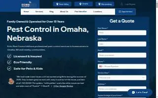 Echo Pest Control Omaha/Lincoln metro areas website