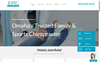 Epic Lifestyle Chiropractic Family and Sports website