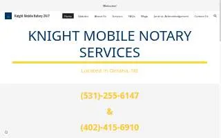 Knight Mobile Notary Services of Omaha website