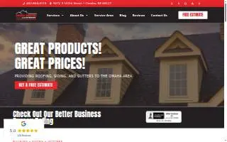 Omaha Roofing and Exteriors website