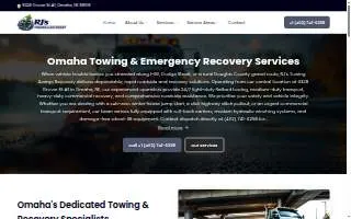 RJ's Towing & Recovery of Omaha website