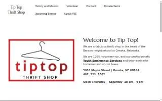 Tip Top Thrift Shop Inc website