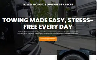 Town Boost Towing Services website
