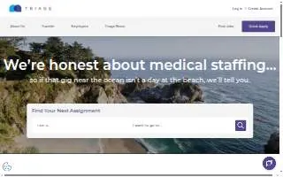 Triage Staffing website