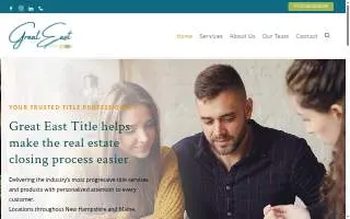 Great East Title of Bedford website