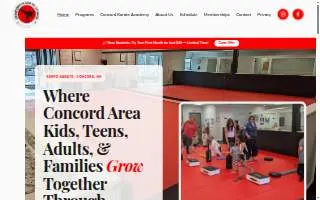 Concord Karate Studio and Academy website