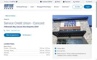 Service Credit Union of Concord website