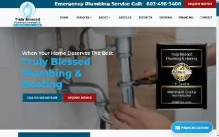 Truly Blessed Plumbing & Heating website