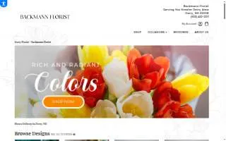 Backmann Florist website