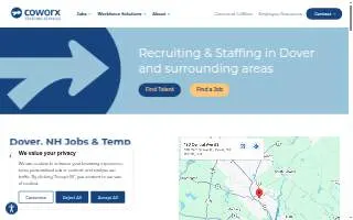 Coworx Staffing Services of Dover website