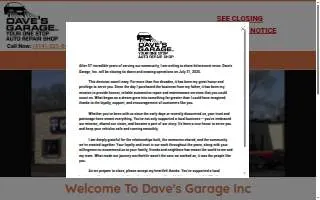 Dave's Garage Inc website
