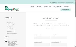 Home and Planet Cleaning website