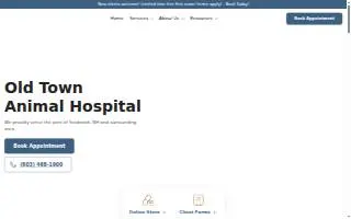Old Town Animal Hospital website
