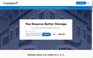 Bluebird Self Storage - Hudson website