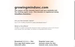 Growing Minds Preschool and Daycare website