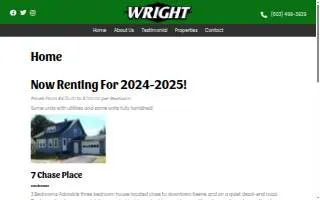 Wright Rent website