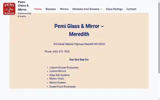 Pemi Glass & Mirror website