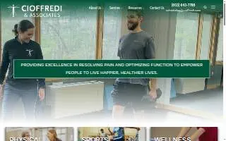 Cioffredi & Associates Physical Therapy website