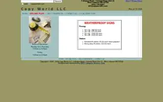 Copy World LLC website