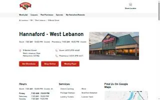Hannaford Pharmacy of Lebanon website