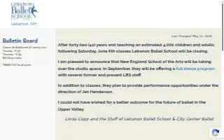 Lebanon Ballet School Inc website