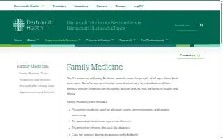 Dartmouth Hitchcock Clinics Manchester | Family Medicine website