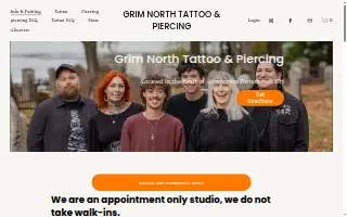Grim North Tattoo and Piercing website