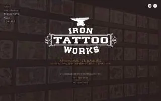 Iron Works Tattoo website