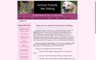 Animal Friends Pet Sitting website