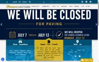 Husson Motors, Inc. Sales Department website