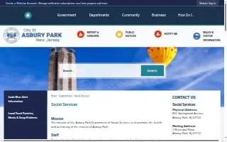 Asbury Park Social Services website