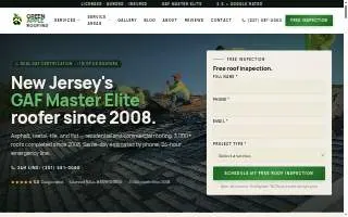 Green Apple Roofing of Asbury Park website