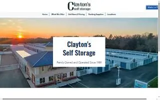 Clayton's Self Storage website