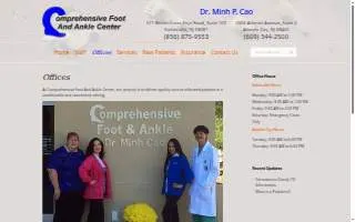 Comprehensive Foot & Ankle Center website