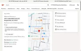 Walgreens Pharmacy of Bergenfield website