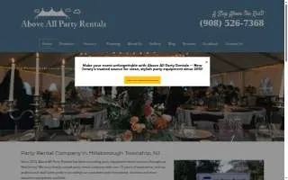Above All Party Rentals of Bound Brook website