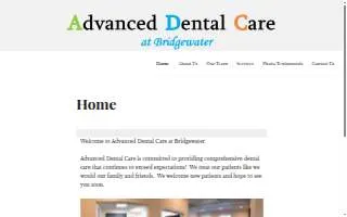 Advanced Dental Care at Bridgewater website