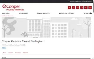 Cooper Pediatric Care at Burlington website