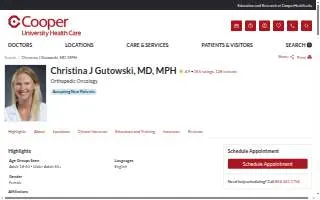 Christina J Gutowski, MD, MPH website