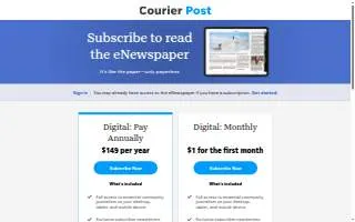 Courier Post Newspaper website