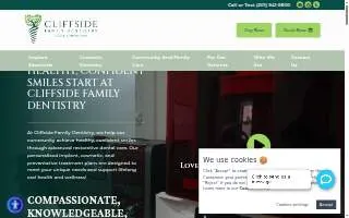 Cliffside Family Dentistry website
